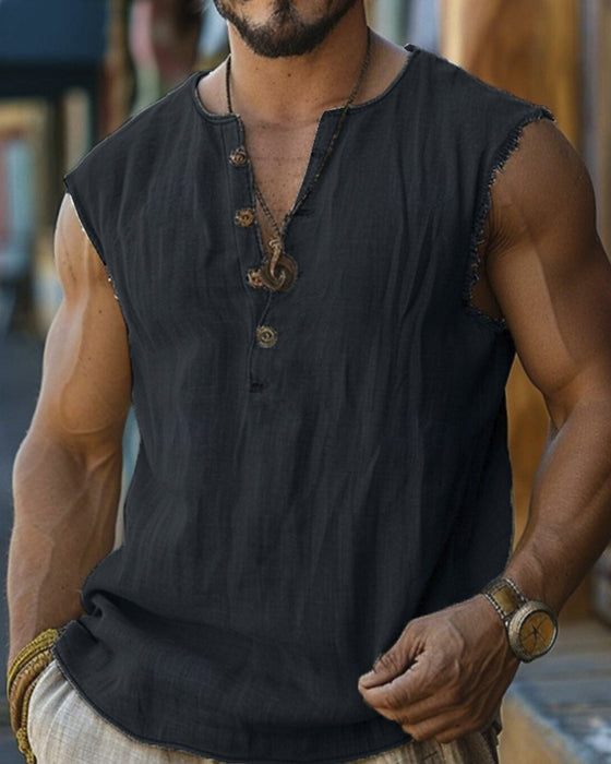 Tanktop Menn Avslappet Ensfarget