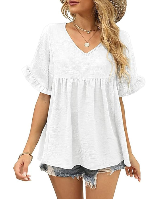 Bluse Avslappnet Rysje Loose Fit