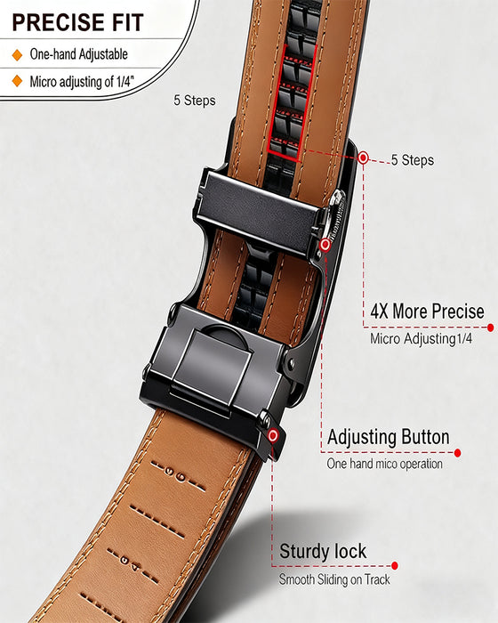 🎁 Lær Ratch Belte Med Justerbar Spenne💼