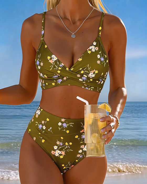 Bikini Sexy Korskryssende Blomstermønster