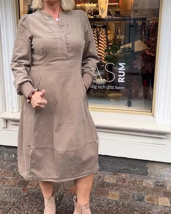 Kjole tilfeldig retro langermet