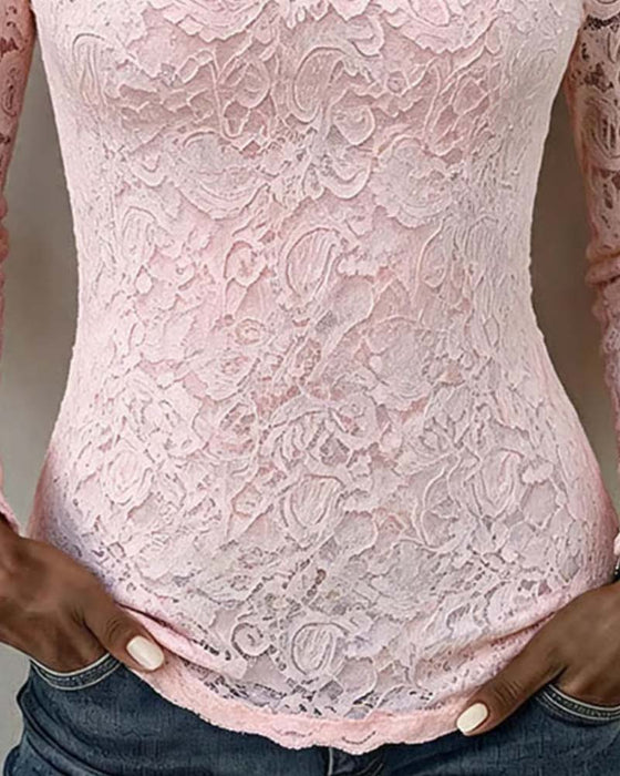 Bluse Firkantet Hals Knipling Patchwork