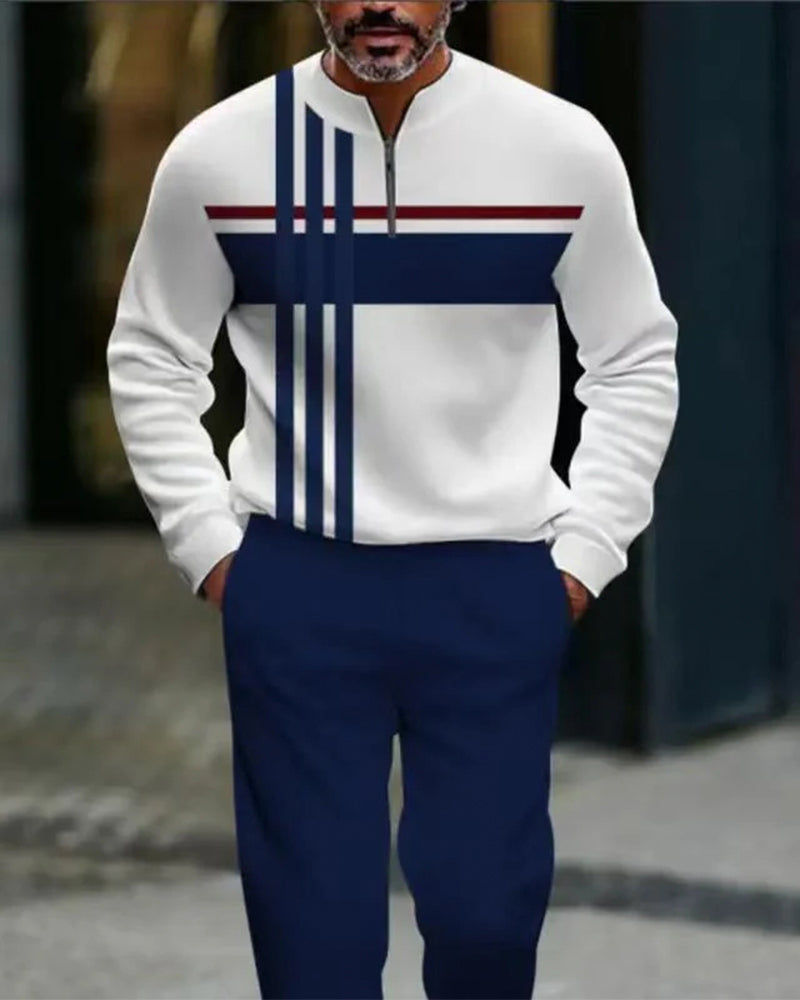 Sett Halv Genser Glidelås Menn Lounge