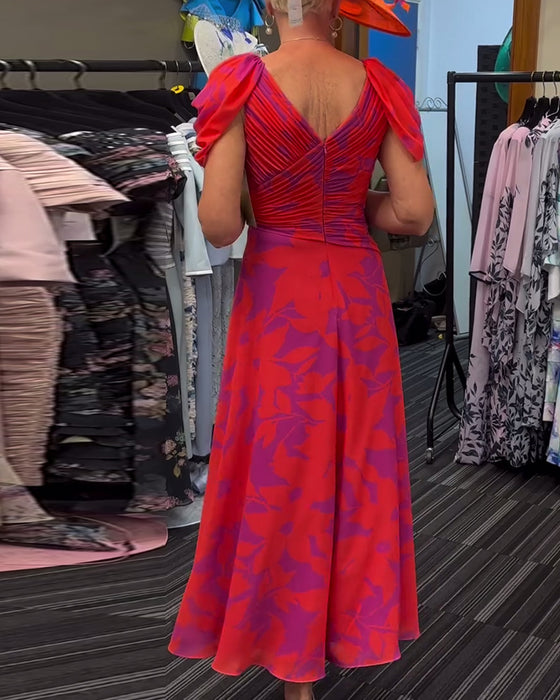 Plissert kjole med slits