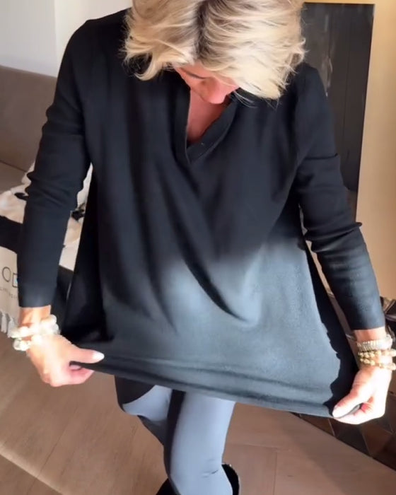 Uregelmessig Krage Langermet Topp