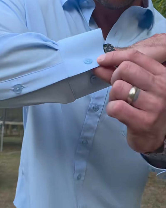 Skjorte Solid Casual Vanntett Stretch