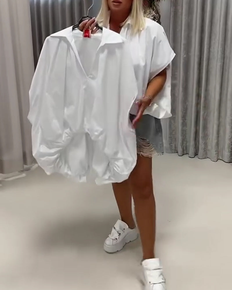 Bluse Jakkeslag Loose Fit Flagermuserme