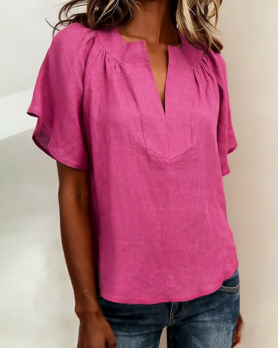 Bluse Raglanermet Ensfarget