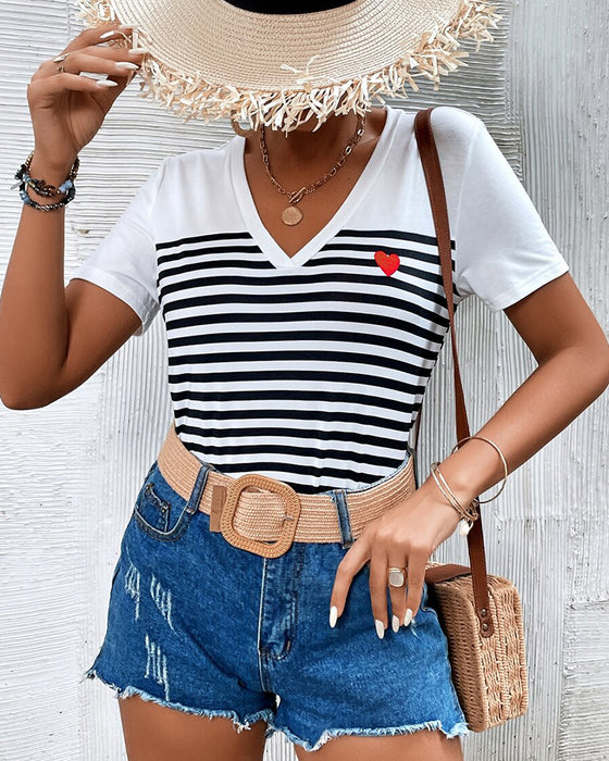 T-Skjerpe V-Ring Stripet Allmatch