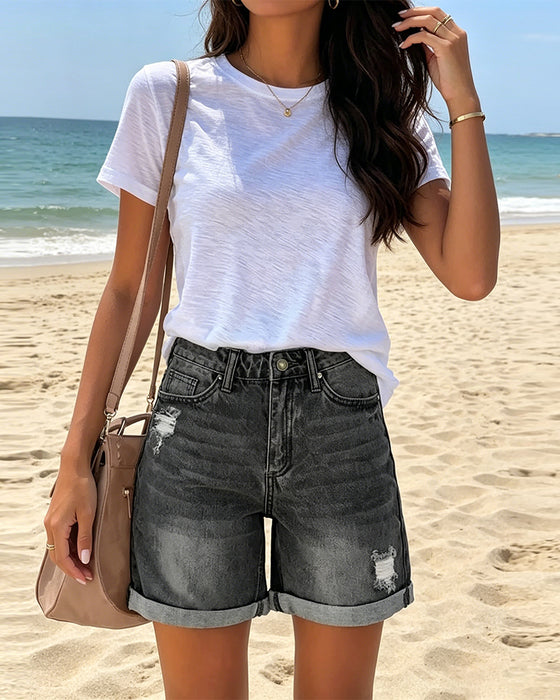 Shorts Distressed Revne Jeans