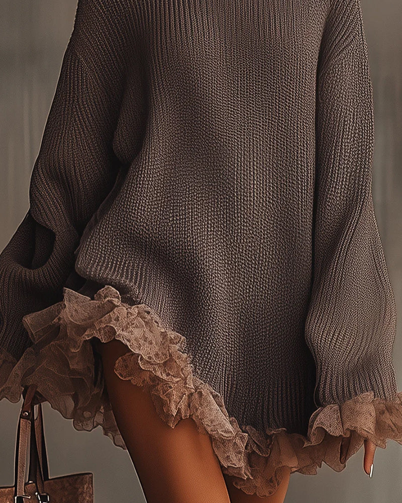 Set Med Elegant Stil, Genser Lag Og Camisole Kjole