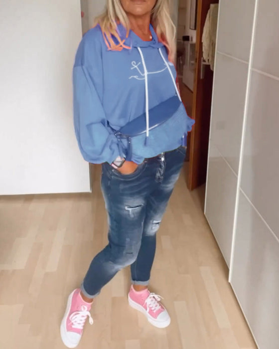 Løse hettegensere med ankertrykk