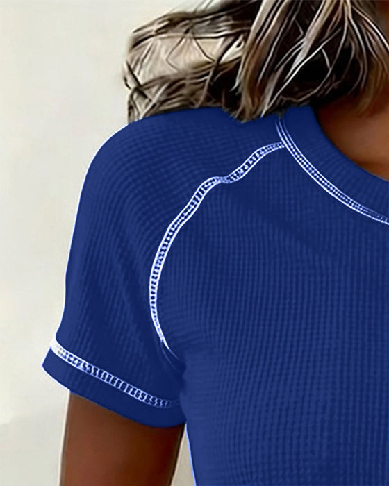 T-Tröja Vev Waffle Henley