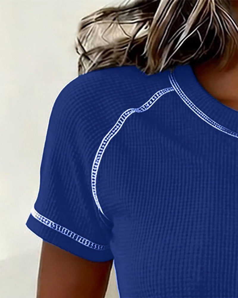 T-Tröja Vev Waffle Henley