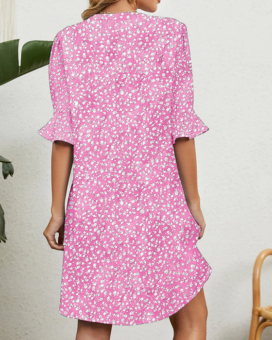 Grønn blomsterkjole for kvinner