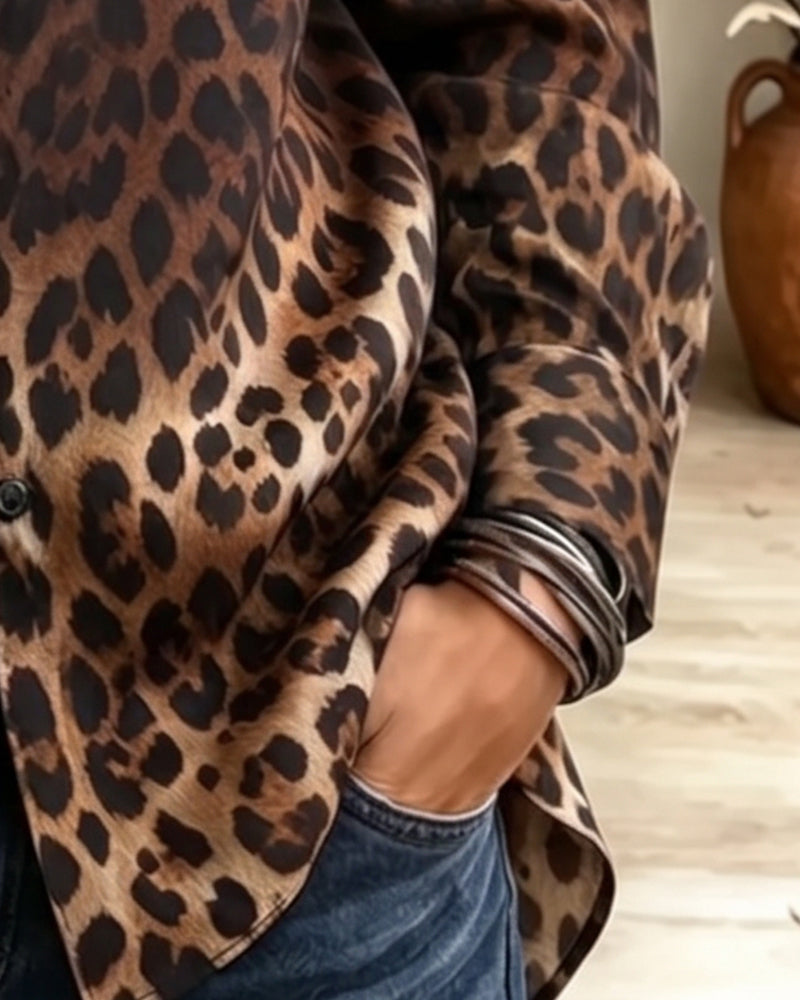 Skjorte Gradient Leopard Jakkeslag