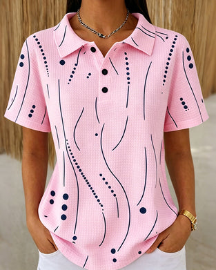 Bluse Polo Krave Linje Knapp