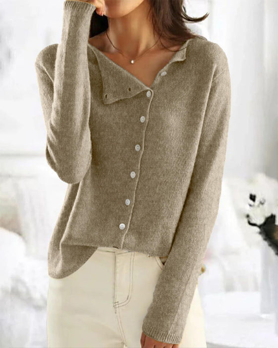 Pullover Knapp Uregelmessig Solid