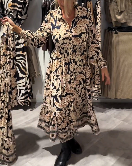 Motekjole Med Krage Og Trykk