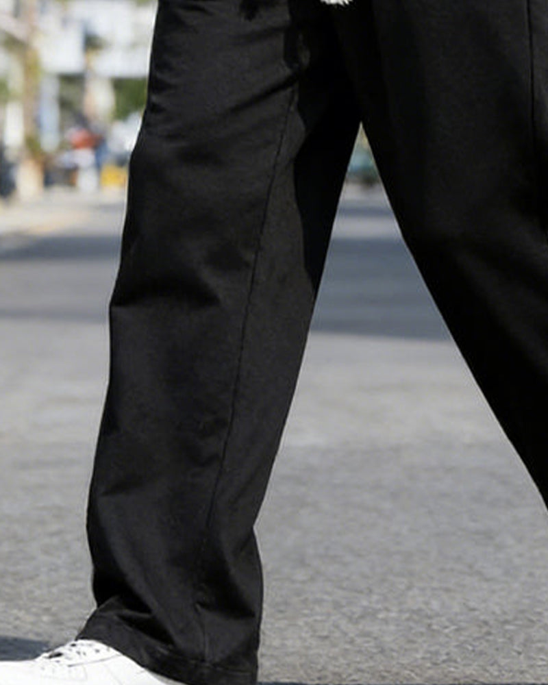 Herrer Bukse Avslappnet Snøre Rett Ben