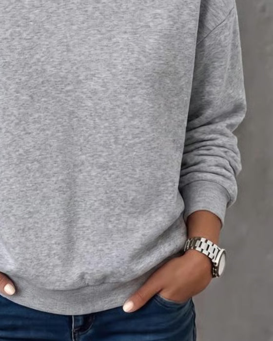 Genser Liten V-Hals Casual Lang Erme