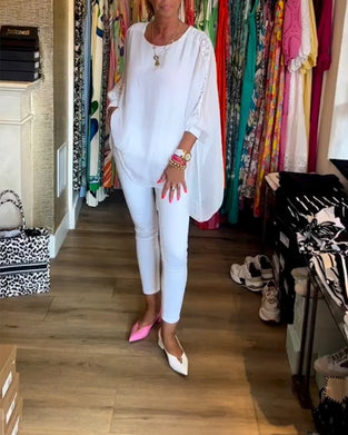 3/4-ermet ensfarget uregelmessig topp