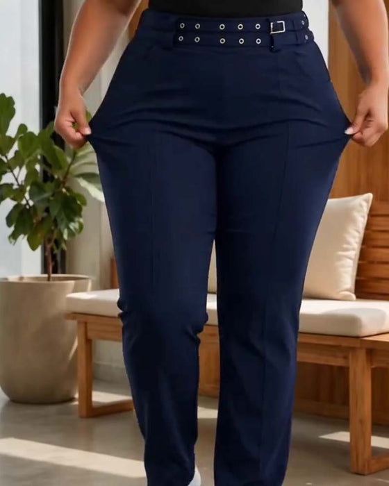 Bukser Stilige Høy Midje Slim Fit Lange