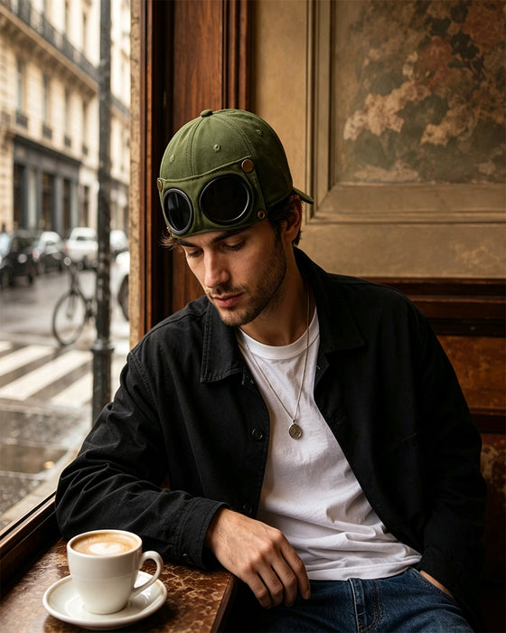 Pilotbaseballcaps Med Avtagbare Goggles – Laget For Gatestil Og Hverdagslooks