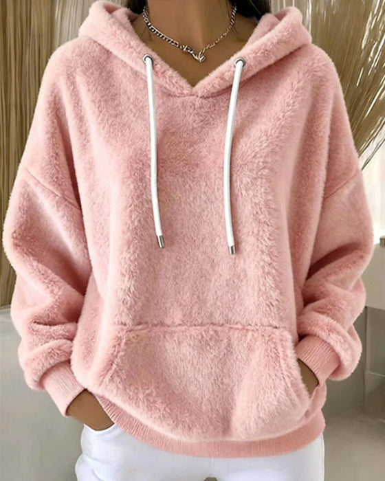Hoodie Plysj Hetter Avslappet