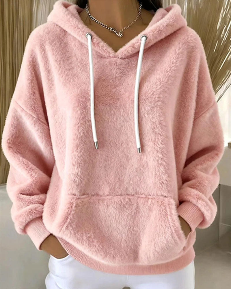 Hoodie Plysj Hetter Avslappet