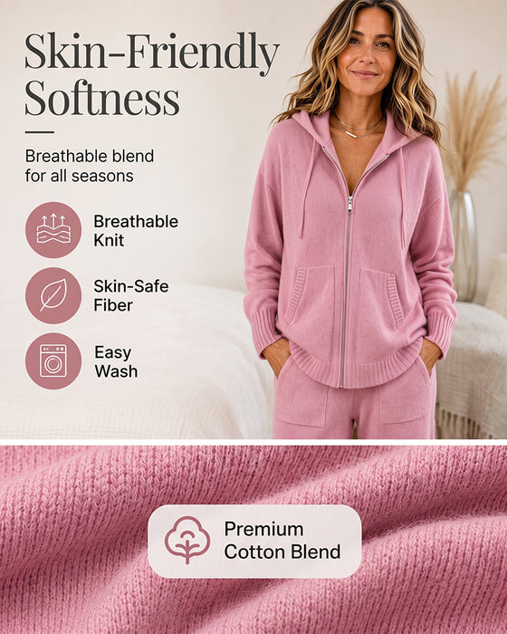 Cardigan Solid Hetter Glidelås