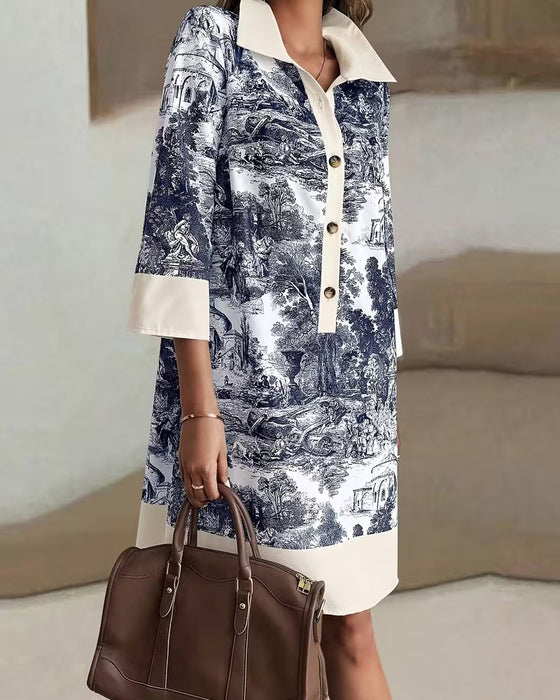 Kjole Blekkvasketrykk Knapp