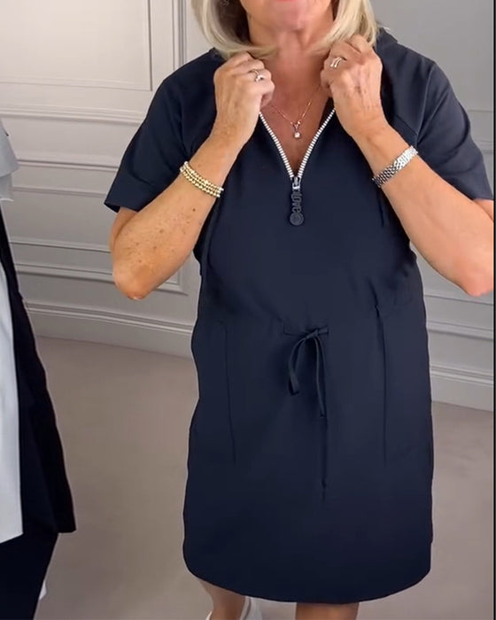 Kjole Med Hette Og Halvglidelås Sport