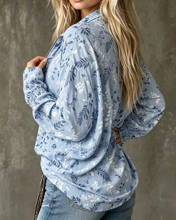 Bluse Slag Glidelås Ruffle Blad