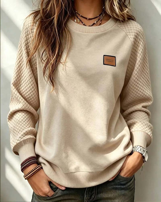 Sweatshirt Rundhalset Argyle Raglanerme Pullover