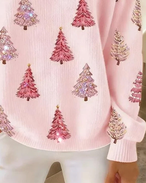 Genser Juletre Trykk Henley Krage