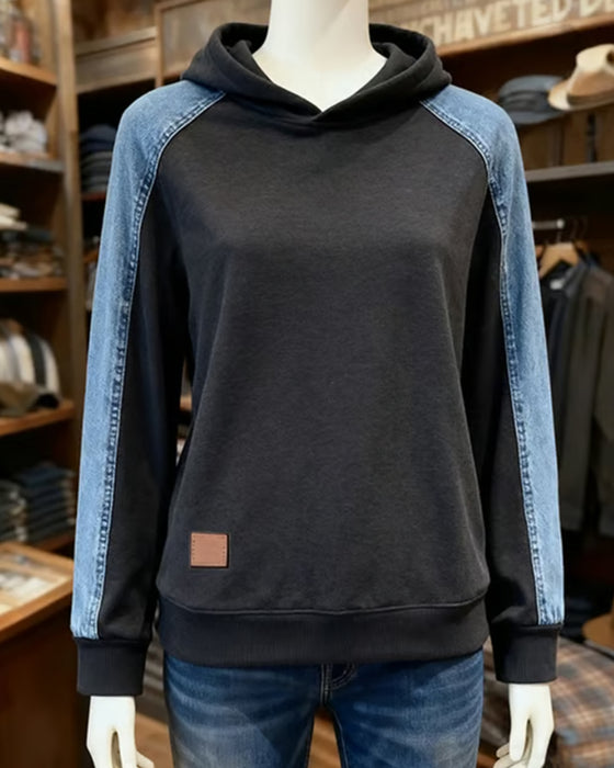 Hettegenser Med Paneler I Kontrastfarge