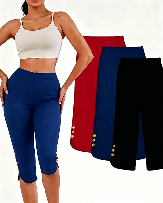 Leggings Ensfarget Slim-Fit Avkortet