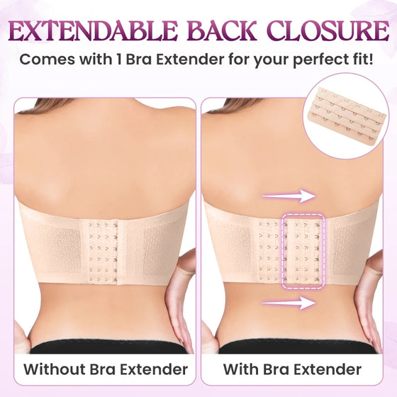 Sklisikker Komfortabel Strapless Push-Up BH Med Foran Spenne