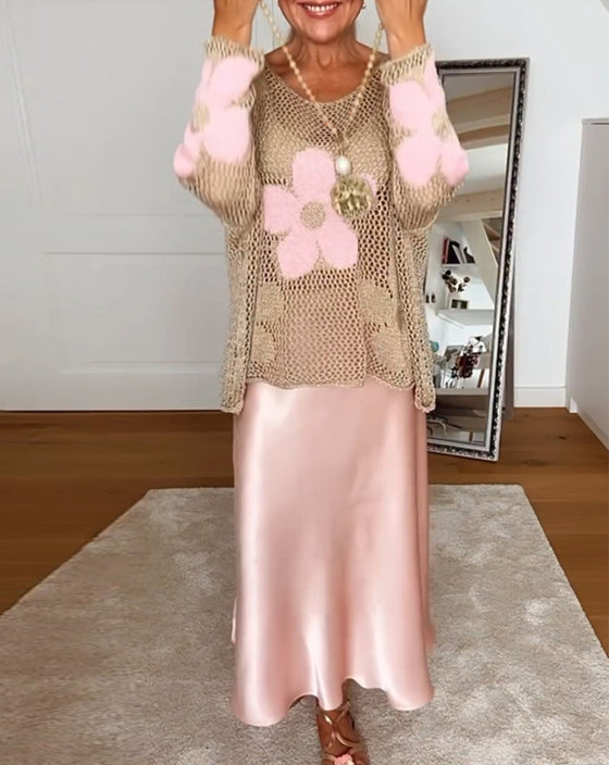 Elegant skjørt med solid farge og fold