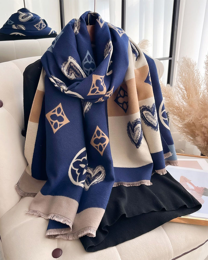 Skjerf Hjerte Geometrisk Mote Varm