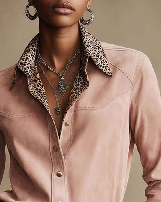 Skjorte Slag Leopard Patchwork