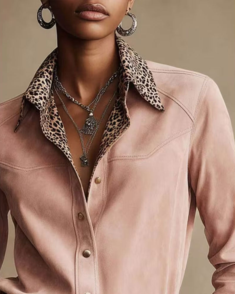 Skjorte Slag Leopard Patchwork