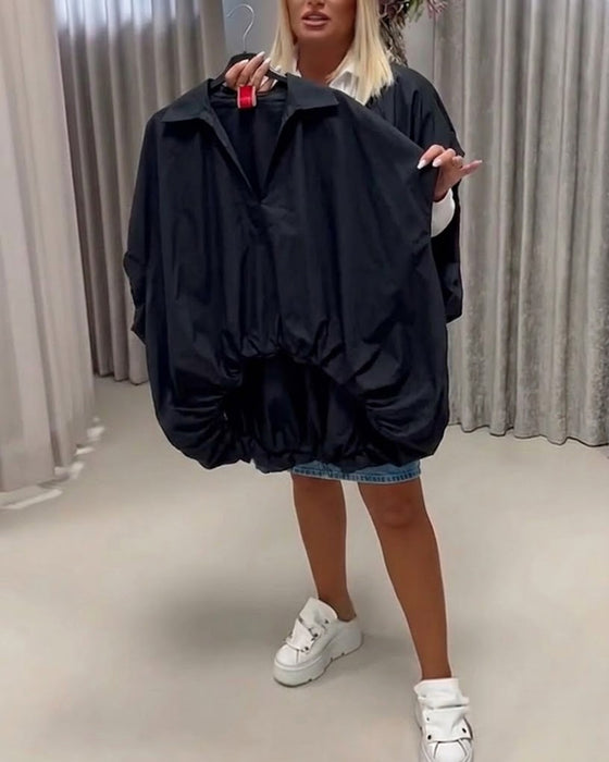 Bluse Jakkeslag Loose Fit Flagermuserme