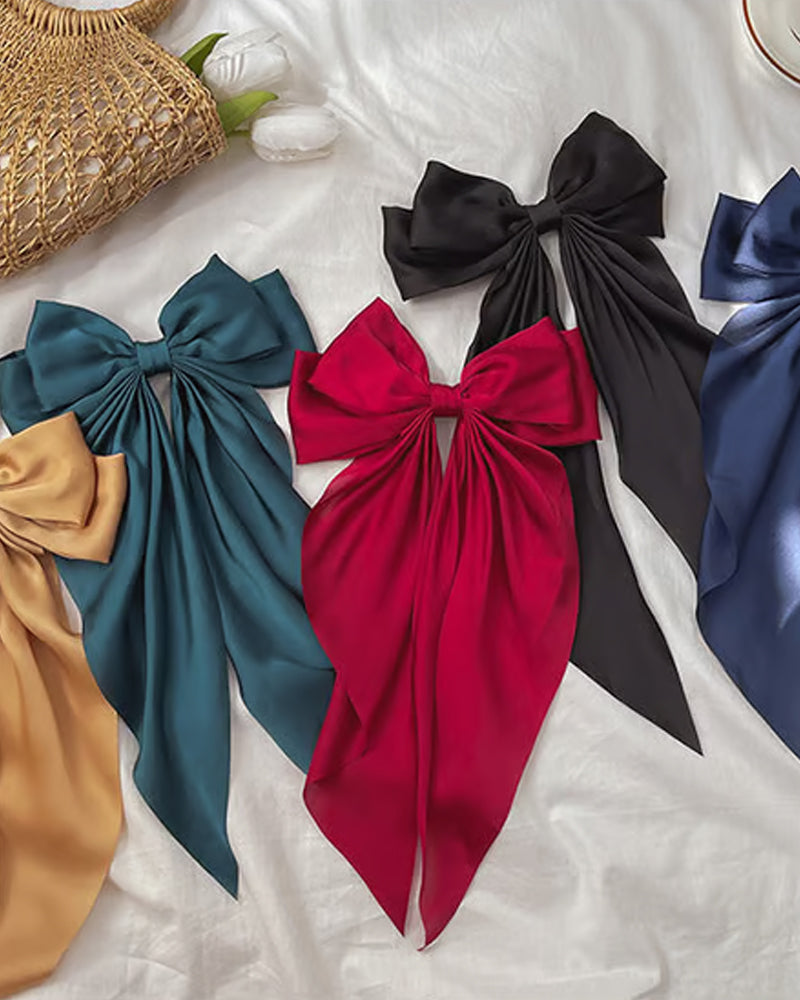 🔥 Stor Sløyfe Hårklemme For Kvinner – Bryllup & Hverdag Hestehale Accessory Med Lang Hale