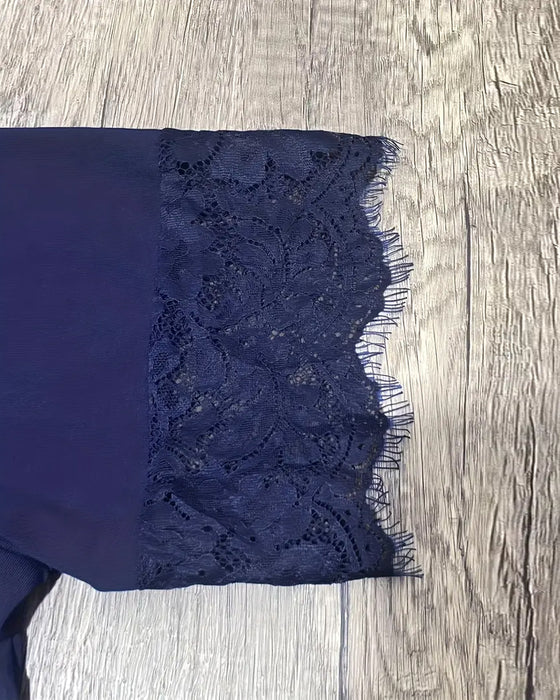 Bluse V-Hals Knipling Smal Korteermet