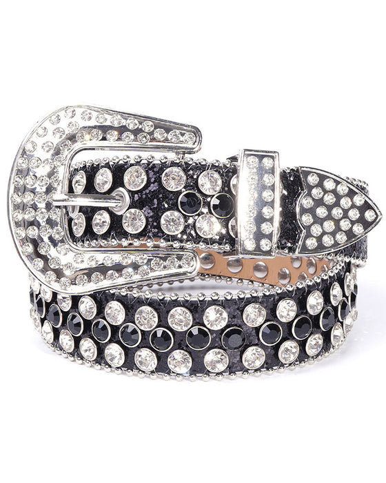JASGOOD Belte For Kvinner Og Menn Med Strass, Bling Western Cowgirl Cowboy Nagleskinnbelte, Diamant Midjebelte For Jeans Og Bukser