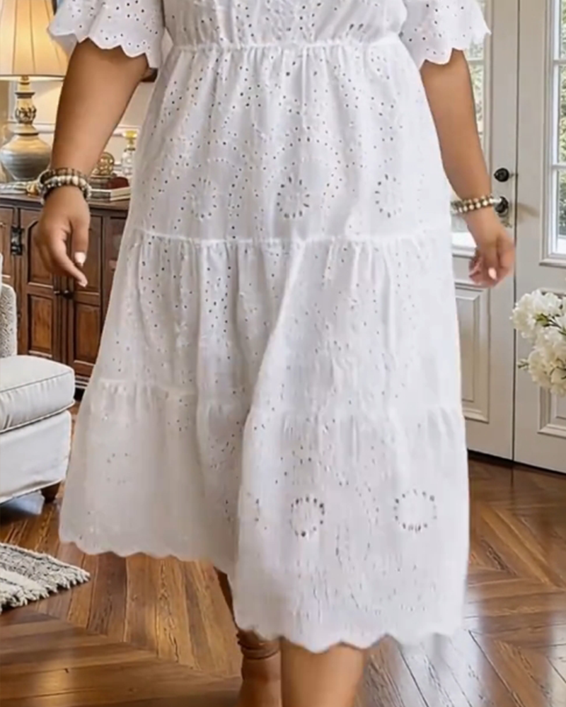 Kjole Fransk Stil Uthulret Elegant