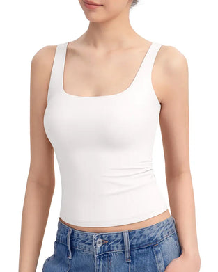 Tank Topp A Ensfarget Firkantet Hals