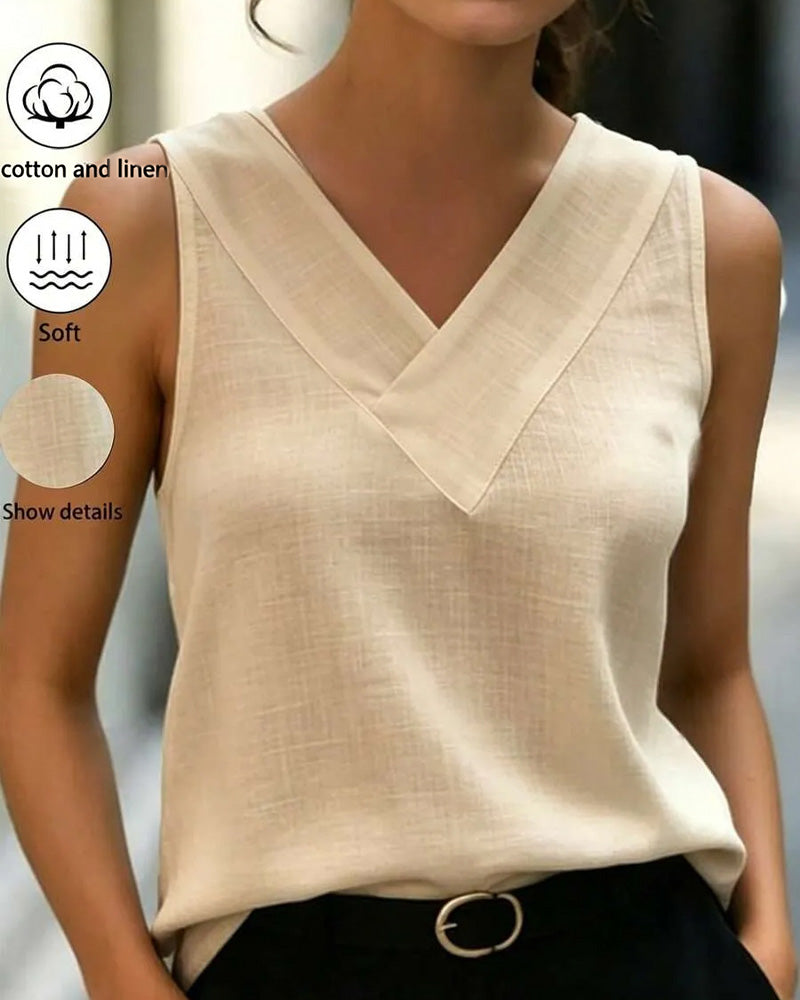 Tank Top Ermeløs V-Hals Kors